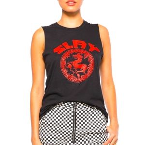 Sub.Urban Riot black Slay dragon graphic muscle tank S